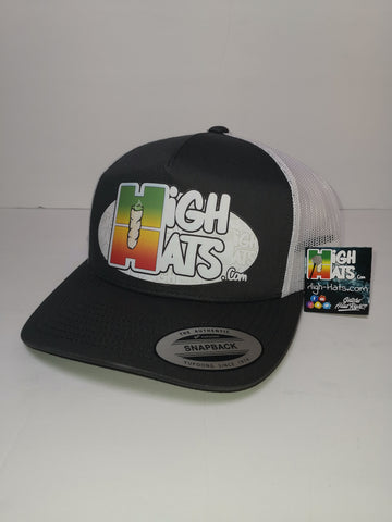 High-Hats.com Gray and White Classic Trucker Cap